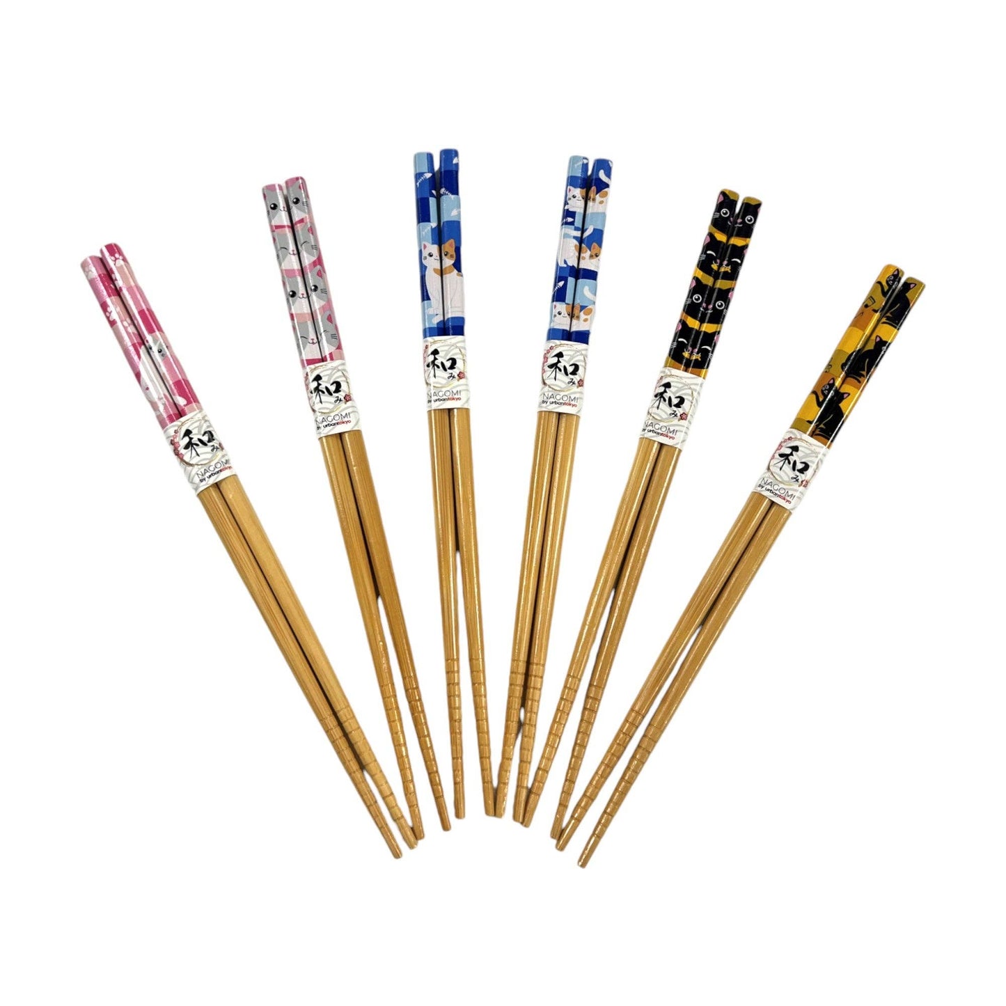Urban Tokyo - 36 Pairs Chopsticks Set 6 Design x 6 Pair Neko Friends Assortment Pack (1/40)