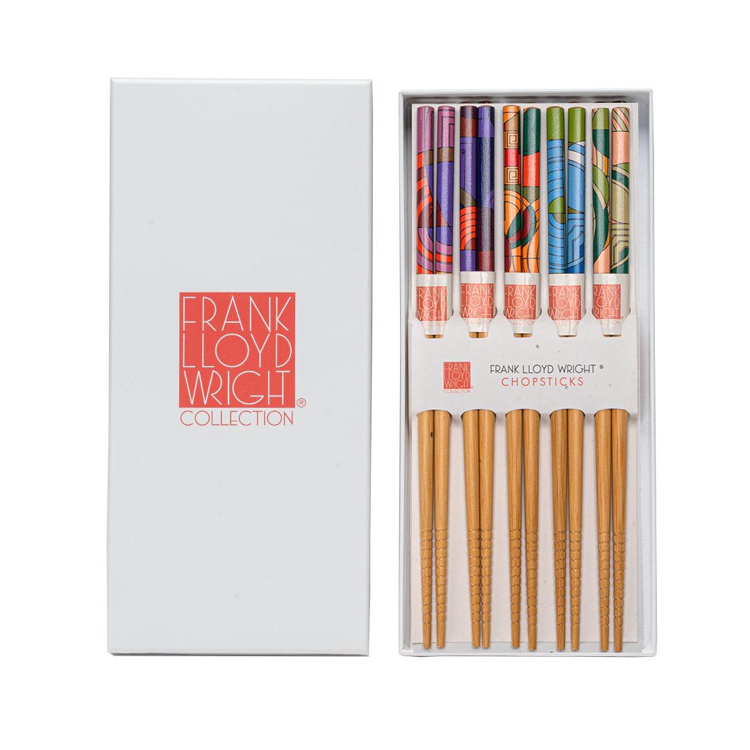 Urban Tokyo - 5 Piece Chopsticks Set Frank Lloyd Wright Max Hoffman w/ Gift Box (10/100)