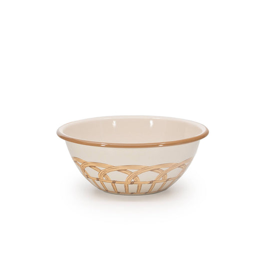 Crow Canyon Home Domino x CCH Wicker Enamelware Small Serving Bowl