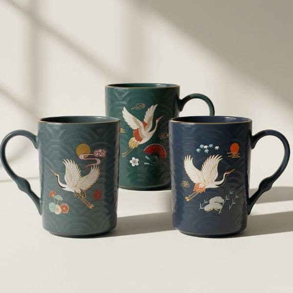 Original Source - Elegant Ceramic Crane Mug