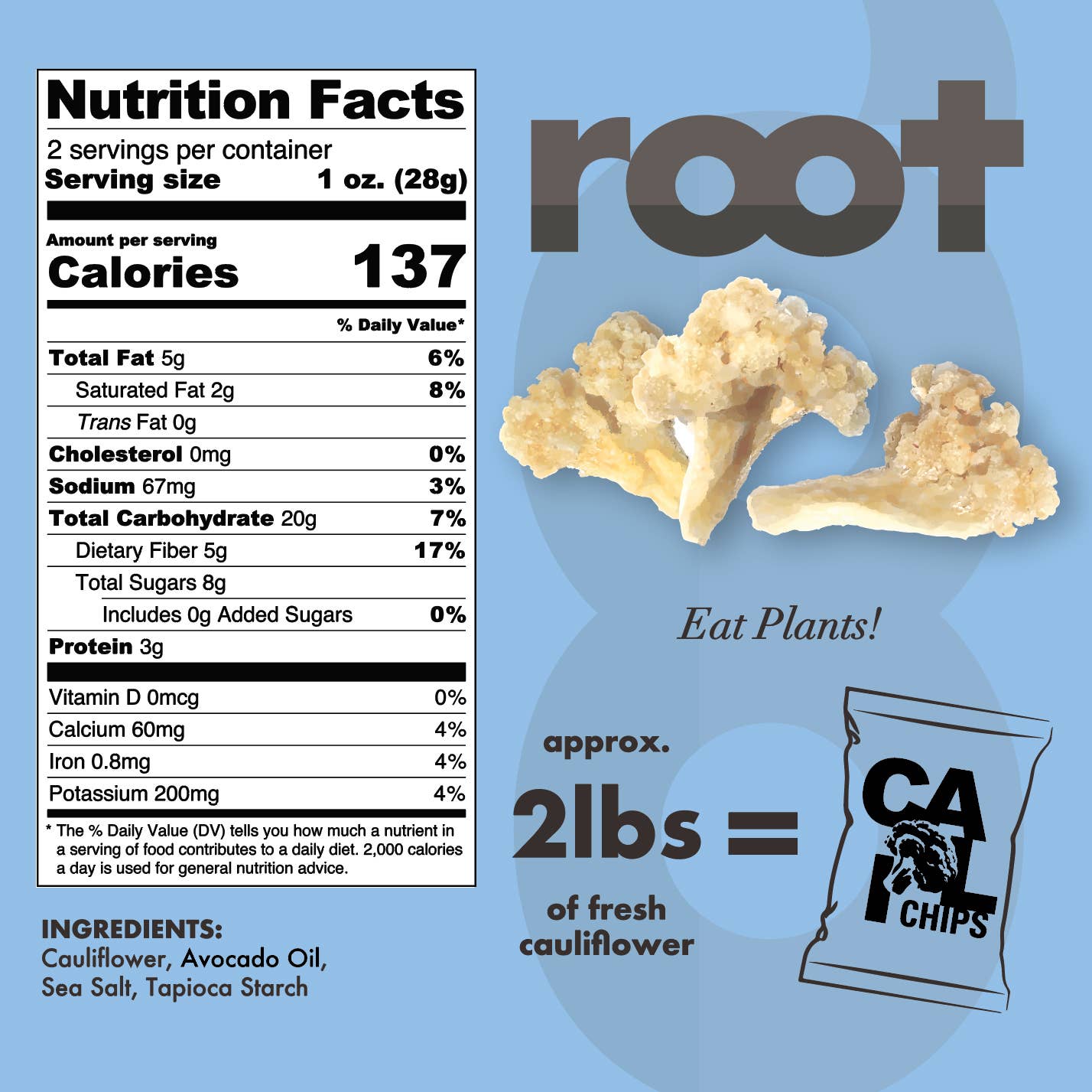 Root Foods Cauliflower Veggie Chips