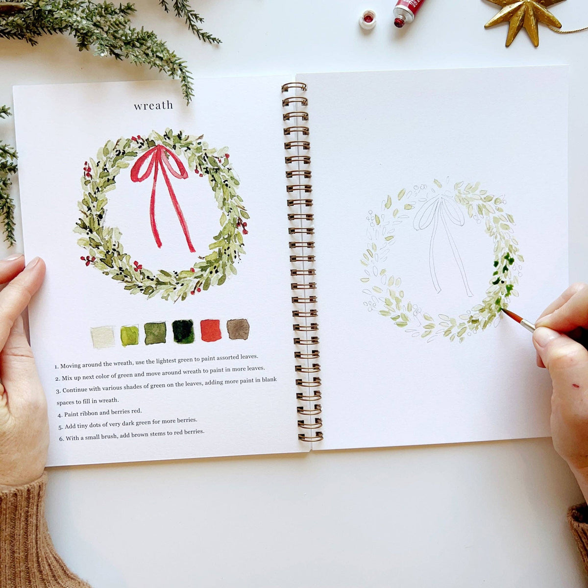 emily lex studio Christmas Watercolor Workbook