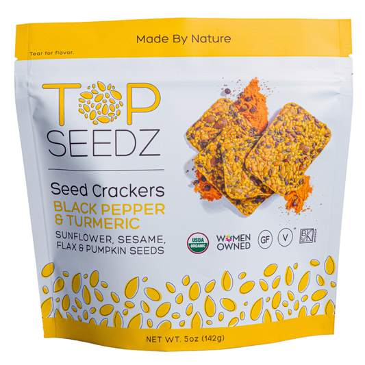 Top Seedz Black Pepper & Turmeric Crackers, 5oz