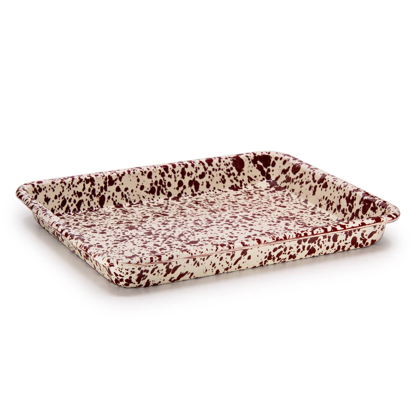 Crow Canyon Home Splatter Enamelware Small Rectangular Tray