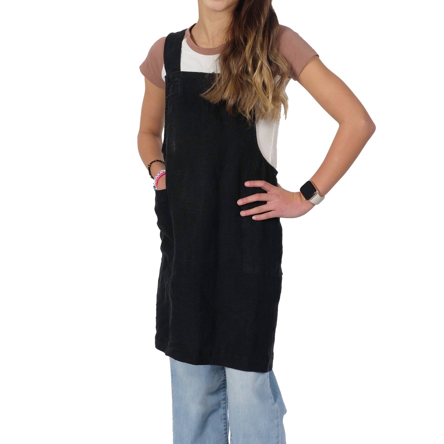 KAF Home Firenze Kids Stone Washed Linen Smock Apron