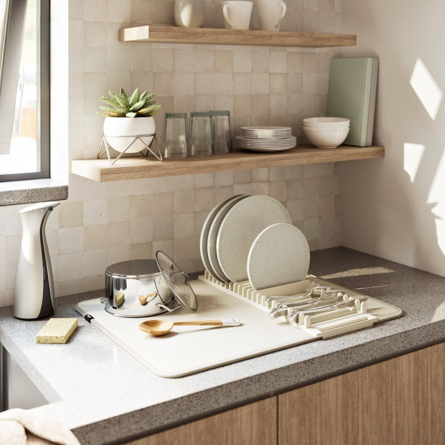 UDry Dish Rack with Drying Mat