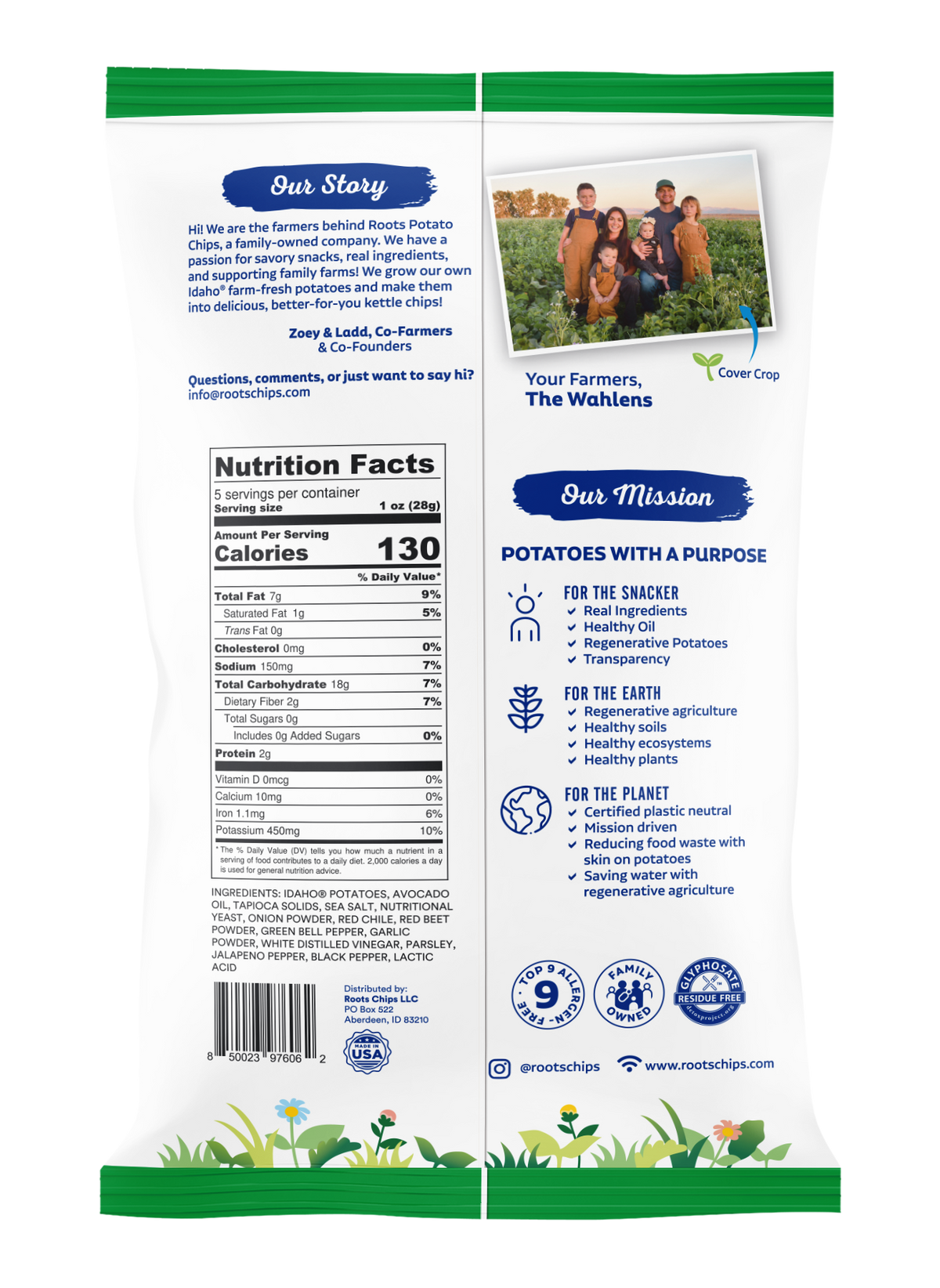 Roots Potato Chips - Jalapeno Kettle Potato Chips 12/5oz Bags