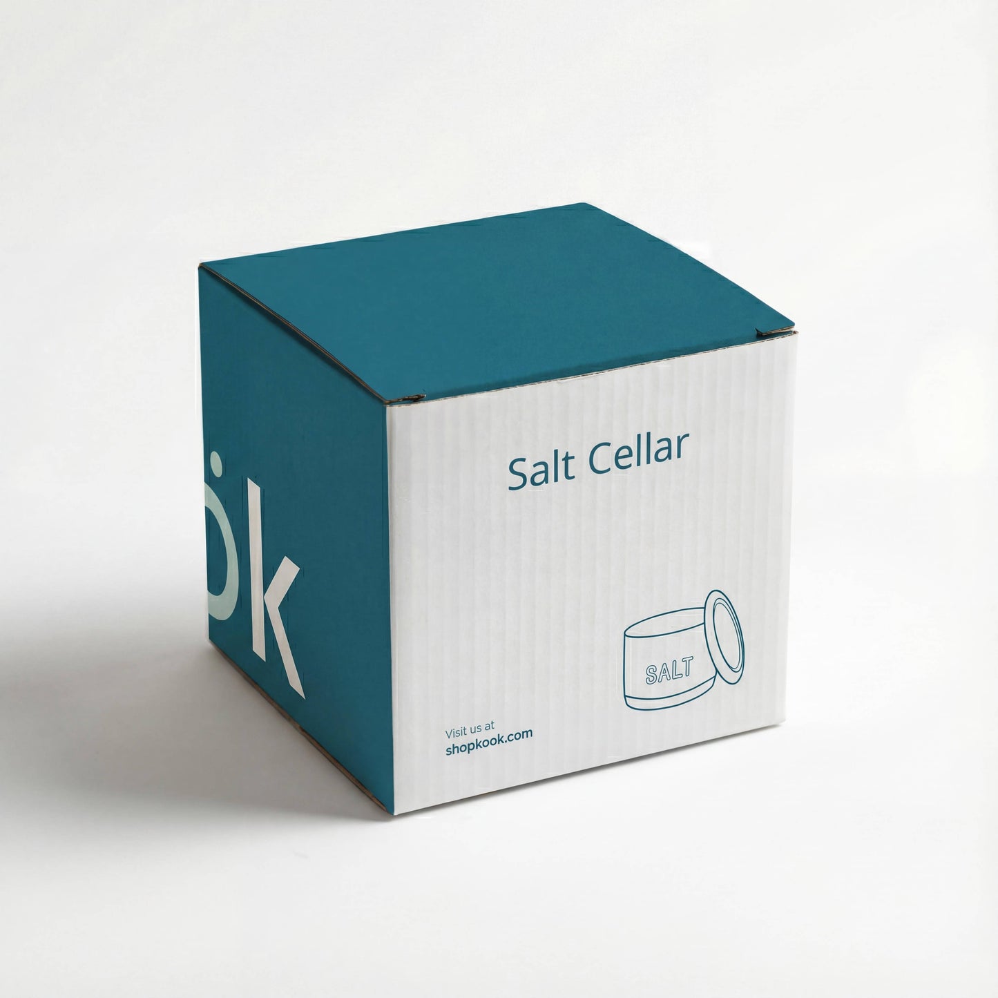 Embossed Salt Cellar & Lid, Pressed Glass, 10 oz