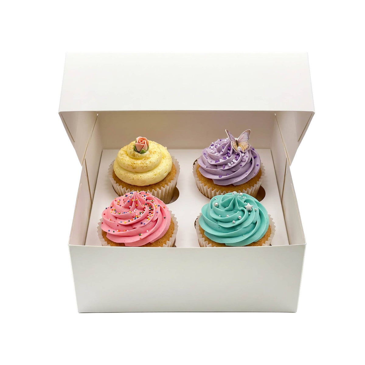 HIC - Harold Import Co. - Treat Boxes with Removable Cupcake Inserts, Set of 4
