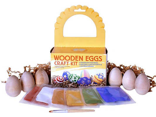 Natural Earth Paint Wooden Eggs Craft Kit