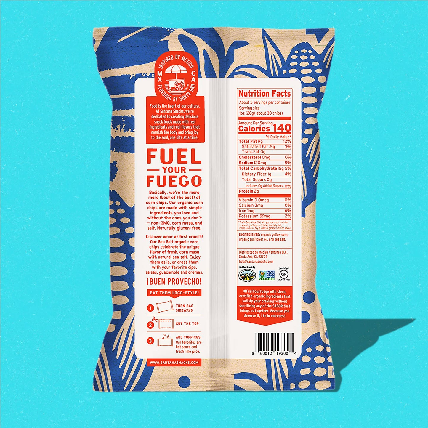 Santana Snacks Organic Corn Chips, 5oz.