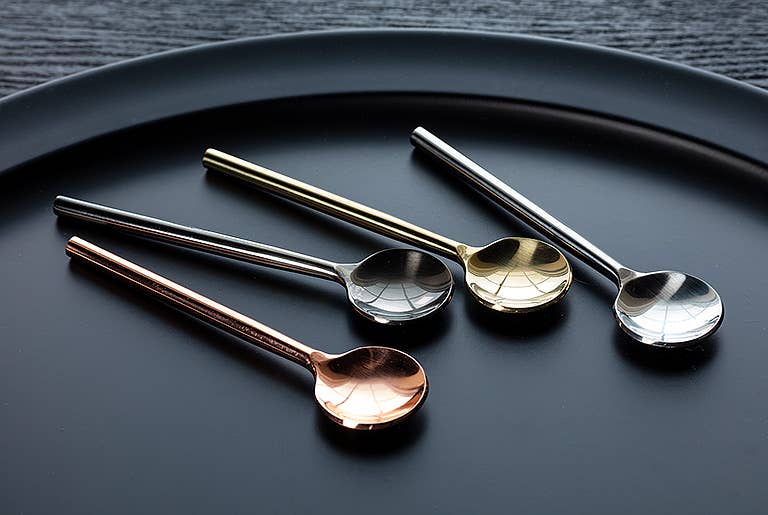 Modern Small Silver Spoon, 4.5" L