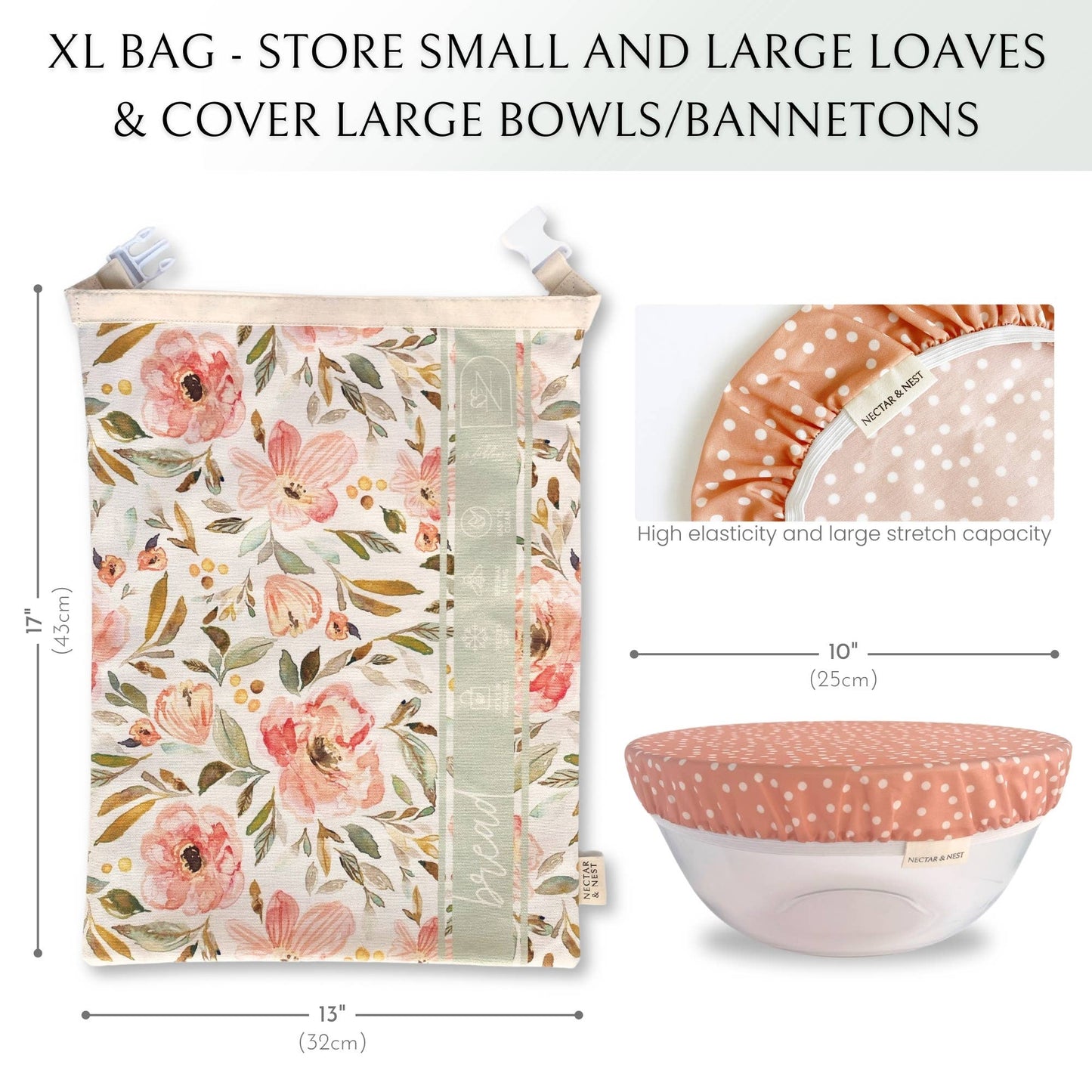 Nectar & Nest Artist Series Bread Baker Set - Sweetpea Garden