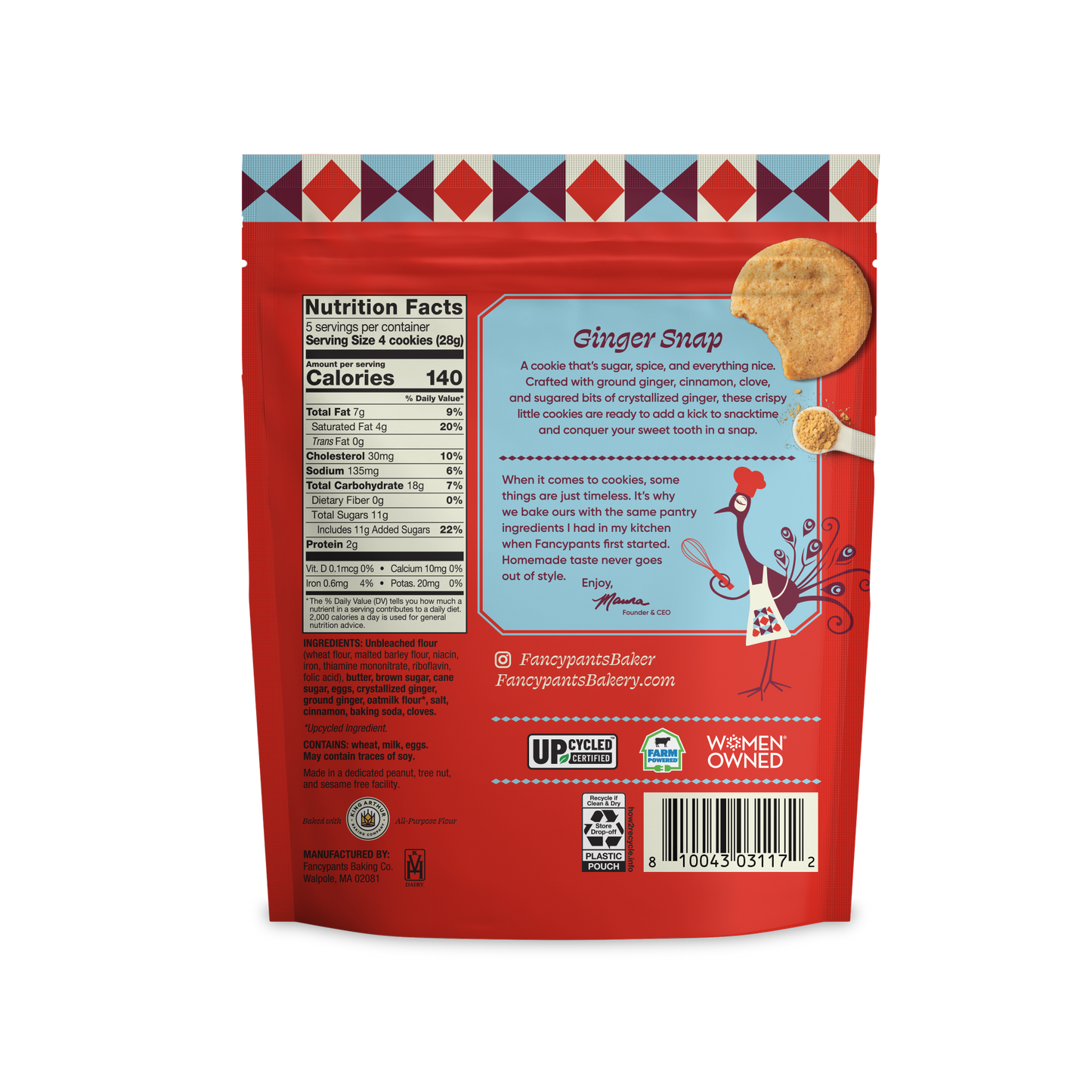 Fancypants Baking Ginger Snap Cookies, 5oz