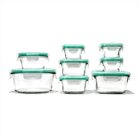 OXO Smart Seal Glass Container Set, 16 piece