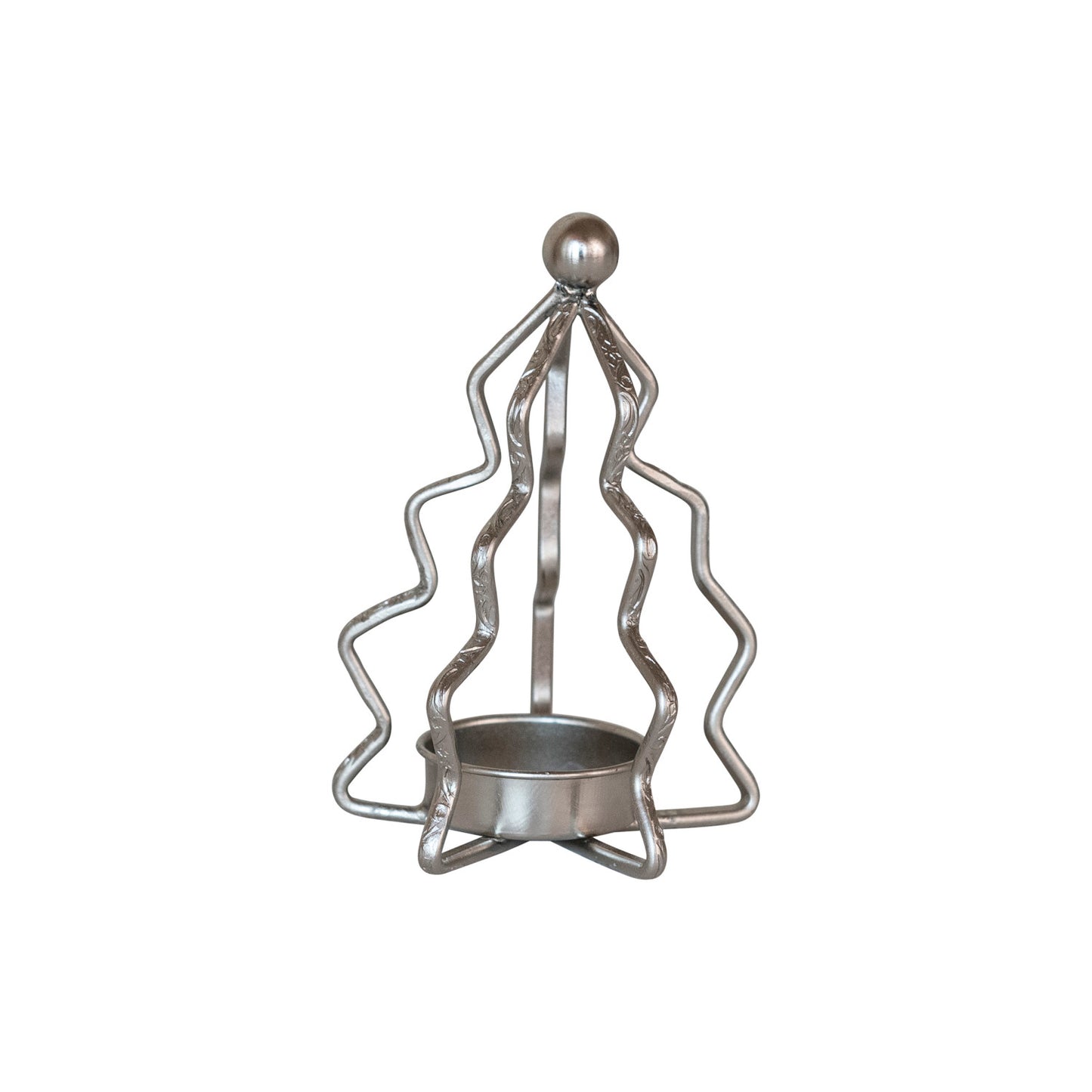 Tree Tealight, Silver, Set of 9
