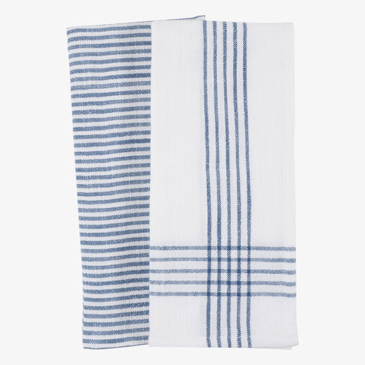 KAF Home Monaco Blue  Washed Dish Towel - 2 PC