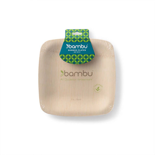 bambu® Disposable Bamboo Square Plates, 7"