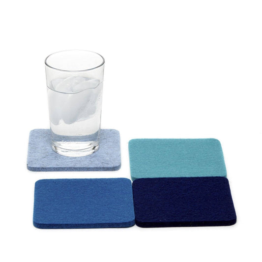 Graf Lantz - Bierfilzl Merino Wool Felt Square Coaster Multi 4 Pack: Ocean